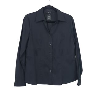 Style & Co. Black Button-Front Women's Blouse Size 12P
